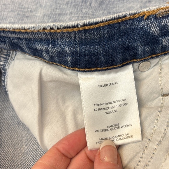 Silver Jeans Straight Leg Silver and Blue Denim - Picture 4 of 5